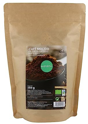 Café molido de tueste natural BIO | 250 g | Naturitas Essentials | Café Bio molido tueste natural | 100% arábica origen agricultura ecológica | Bebidas