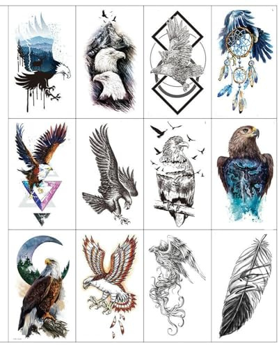 Flower Arm Snake Tattoo Sticker Vattentät Animal Eagle Temporary Tattoo Simulation Tattoo