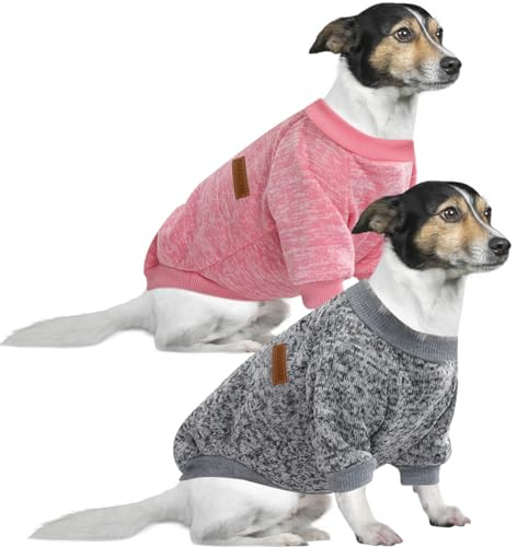 HuaLiSiJi 4XL Pull Polaire Grand Chien Pull Chaud Grand Chien Pull Chien Grande Taille, Chaud et Léger, Texture Douce, élastique Facile à Porter, Couleurs Vives (Rose+Gris, 4XL)