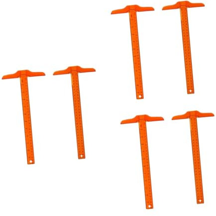 BESTonZON 6stücke Square T-förmiges Lineal Aus Kunststoff Mit Doppelter Messskala Praktisches Werkzeug Für Zeichnungen Und Layoutarbeiten Orange