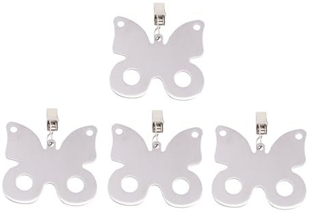 PRETYZOOM 4 Stück Tischdeckengewichte selber machen Clips für Picknicktische stainless steel inoxlm Tischdeckenklammern Tischdeckenhalter verdicken Tischrock Gardinenclip