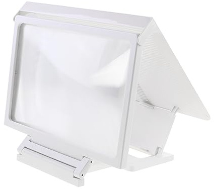 HOMSFOU Creative Phone Screen Magnifier with Durable Stand Holder for Movies and Videos Compatible with All Smartphones for Elders and Comfortable Viewing Experience White