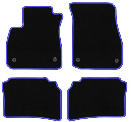 Velours-Fußmatten passend für Opel Insignia B 2017-, Schwarz-Blau, CARLUX | passend für Liftback/Limousine/Kombi/Sports Tourer; Velours-Teppich (Polypropylen), ca. 6,5 mm