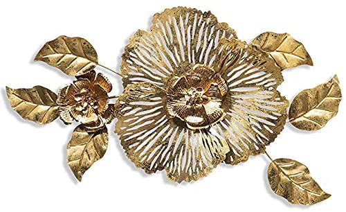 NSTVVEE Wanddekoration, Metalldekorkunst, mehrschichtige, hübsche Blumen-Wanddekoration, runde Wandornamente, einfache Installation, ideal zum Aufhängen im Schlafzimmer, Hotel-Wanddekorati