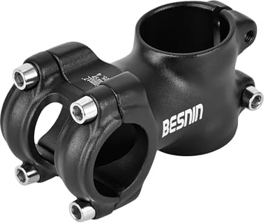 BESNIN Attacco Manubrio Bici 25,4mm Attacco Manubrio MTB 7 Gradi 45mm Stelo della Bicicletta Corto in Lega di Alluminio per Mountain Bike, Bici da Corsa, BMX, Ciclismo