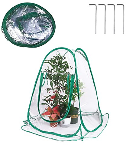 Invernadero, 27x27x30 Pulgadas Invernaderos Interiores y Exteriores con Ventana Enrollable Transparente para jardinería doméstica Interior y Exterior Germinación y