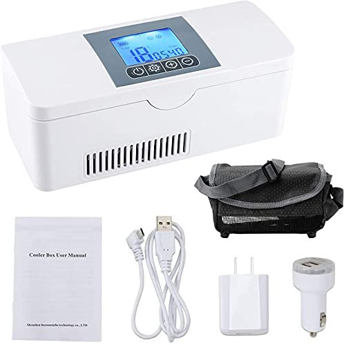 Borsa frigo da Viaggio per insulina, Mini Scatola refrigerata per insulina, Borsa frigo Portatile per insulina con Batteria da 8000 mAh e Display a LED, Borsa frigo Medica da 2-8 ℃