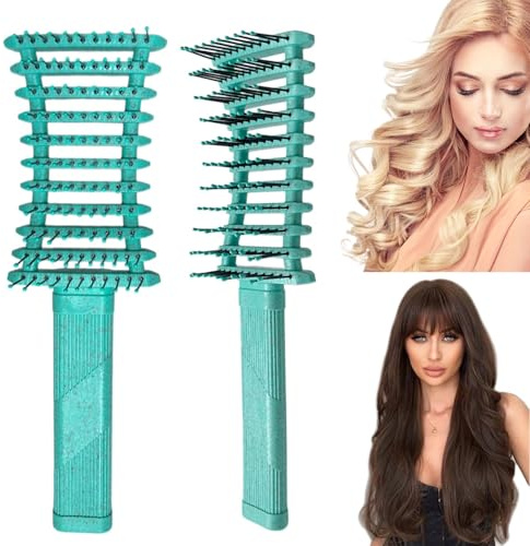 Curl Defining Brush - Boar Bristle Comb Reduces Hair Pulling, Detangles, Shapes Curls - Wet & Dry Hair (22 CM) for Women & Men