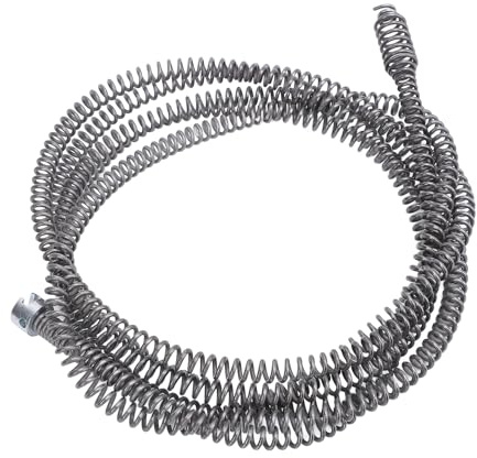 16mm Drain Auger Cable, Manganese Steel Snake Clog Pipe for Bathroom, Toilet, Kitchen Sink with Spring Design, Extendable Claws,Bending Drill Bit End,Ideal for Septic Tank (5m /