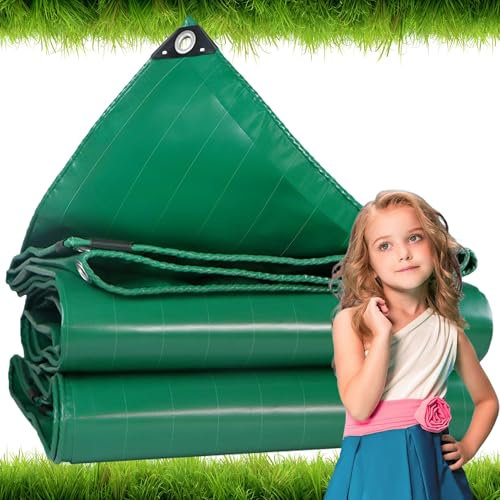Bâche Voiture Piscine 2.5x7 m 500g/m² Forte avec Oeillets pour Meubles de Jardin, Piscine, Voiture, Caravane, résistante aux UV, indéchirable, sur Mesure LXX94W, Vert