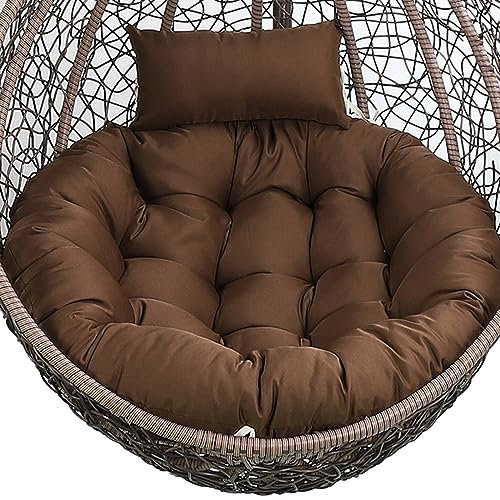 Hängesesselkissen mit Kopfstütze, abnehmbar und waschbar, rundes Kissen für Eierstuhl, drinnen und draußen, Ersatzkissen, Durchmesser 125 cm, Farbe B