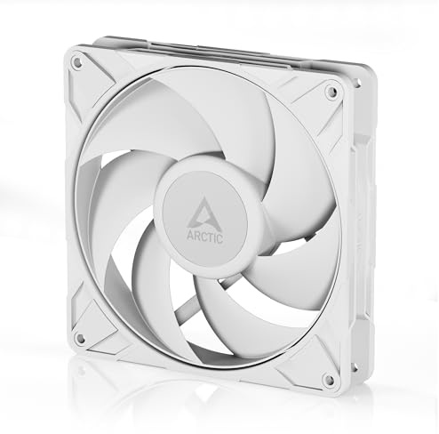 ARCTIC P14 Pro PST (White) - Ventilateur Puissant et Haut de Gamme, Ventilateur PWM 140 mm avec Câble Répartiteur en Y, 400-2500 rpm, 0 rpm <5% PWM, Palier à Douille Hydrodynamique, 4 Broches - Blanc