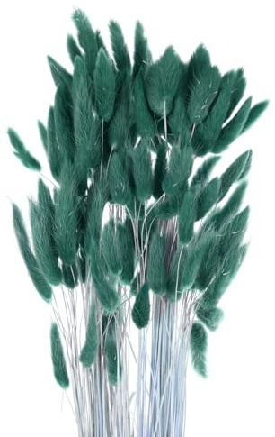 QUARKZMAN Hasenschwanzgras Getrocknet - Dunkelblau, 120 Stück Getrocknete Blumen, 45cm Pampasgras Natürlicher für Florale Hochzeitsdekoration Weihnachten