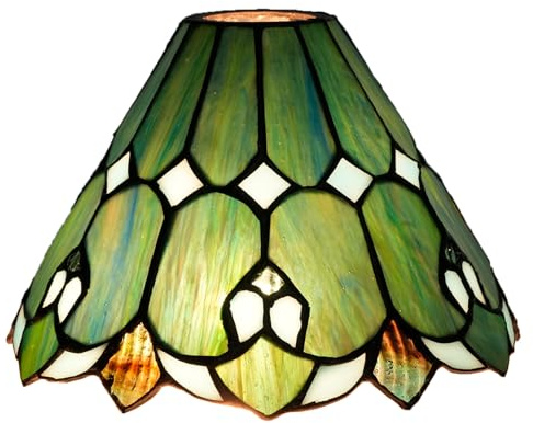 Tiffany Shade Replacement 8 Blue Umbrella Stained Glass Lamp Shade Vintage Art Decor Large Opening Lampshades for Table Lamp Chandelier Light Wall lamp