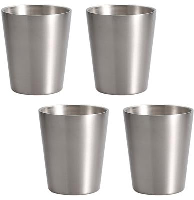 ZWTPGKRD 4 tazas de cerveza de acero inoxidable con aislamiento de doble pared, vasos pequeños para fiestas y picnics