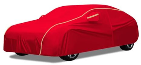 Telo Macchina Copriauto Per Mercedes-EQE 300|4946 x1906x1512mm| Copriauto Impermeabile E Coibentato,Garage Esterno In Tessuto Oxford Traspirante E Antivento Con Telone For Auto Con Cerniera(Red)
