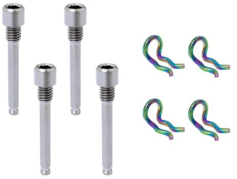Young Wolf 4 Sets Titanlegierung Fahrrad Bremssattel Schraube Bremsbelag Schraube M4 Scheibenbremse Bremssattel Bolzen Stift mit Sicherungsringen Kompatibel mit Shimano