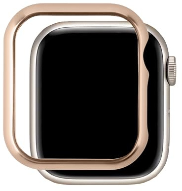 Glitterfodral kompatibelt med Apple Watch Series SE 3 roséguld guld, stötdämpande fodral aluminium metall skyddsfodral stötdämpande klockfodral ultralätt rostfritt stål skydd kompatibel med 40 mm