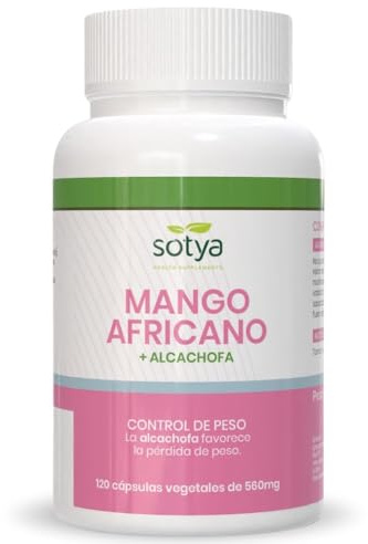 SOTYA Mango Africano con Alcachofa para el Control de Peso. Complemento Alimenticio Natural de 120 Cápsulas Vegetales