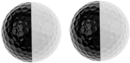 HEMOTON Palline da Allenamento Golf Bicolore Nero-Bianco Set 2 Pezzi Palla da Putting Indoor Leggero Resistente Pratica Putting Green