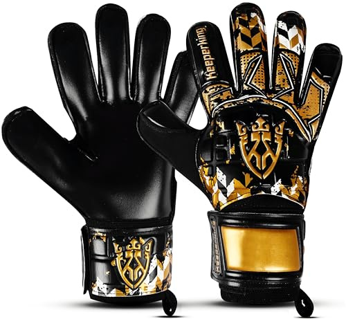Keeperking Torwarthandschuhe Erwachsene Kinder Jugend mit und ohne Fingerschutz Fußballhandschuhe abnehmbar fingersave 4mm Unisex mehrere Größe und Farben