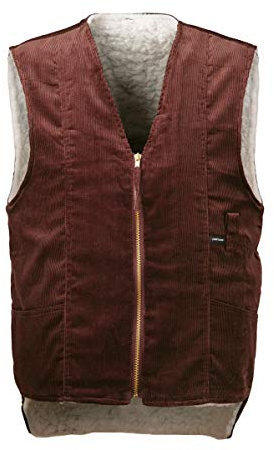 Craftland Cord Weste Lüneburg braun mit Webfell, Größe L