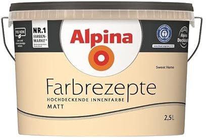 Alpina Farbrezepte Innenfarbe Wandfarbe matt, 2,5 L Sweet Home, Apricot