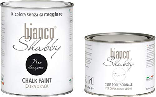 CHALK PAINT & CERA NEUTRA Shabby Chic + Professionelles Wachs, schwarz