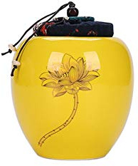 Japanese-style Ceramic Tea Caddy Vintage Storage Jars Canister Traditional Sealed Jar for Home Kitchen Dining Decoration - Golden