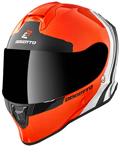 Bogotto V151 Wild-Ride Helm, orange/schwarz/weiß, XL