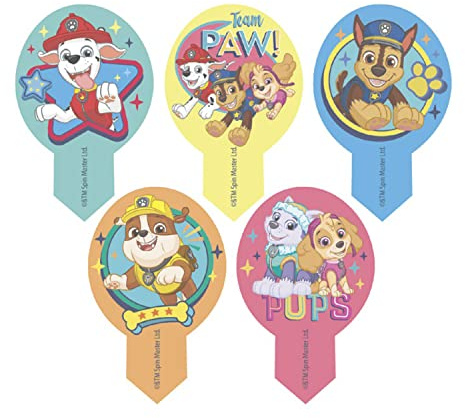 Dekora | Dekorapin Tortendeko Essbar zur Dekoration von Kuchen, Cupcakes oder Muffins | Paw Patrol 20 Oblaten aus Esspapier - 6,5 x 4 cm