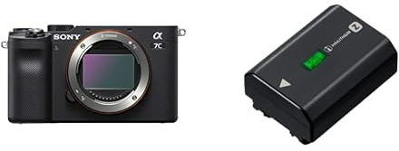 Sony Alpha 7C | Appareil Photo numérique Hybride à Objectif Interchangeable à capteur Plein Format (24,2MP, stabilisation 5 Axes, viseur, écran Selfie) & NP-FZ100 Batterie Rechargeable Haute Capacité