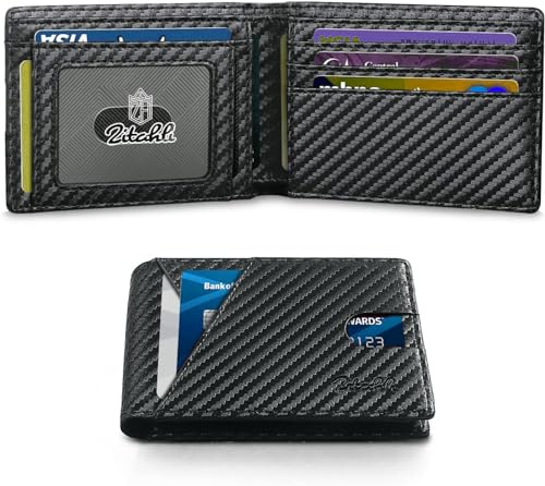 Zitahli Bifold Wallets for Men, Slim RFID Leather Card Holder Cash Pocket