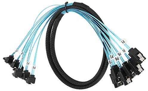 Bewinner 6Gbps SATA III Data Cable, 7pin Female Straight to Straight Angle Female Data Cable with Locking Latch, for SSD(0.5m / 1.6ft)