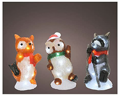 LED-Acryl-Tierfiguren für den Außenbereich, 13 x 10 x 24 cm, 20 LEDs, verschiedene Modelle