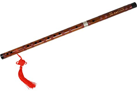 Milisten Bambusflöte Traditionelle Flöte Chinesische Instrumentenflöte Rötlich Braun Handgefertigt Langlebig Zerlegbar Kompakt Musikinstrument für Anfänger Geschenkidee
