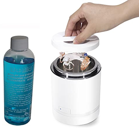 iSonic® Ultrasonic Jewelry Cleaner D1800-PW with Cleaning Solution Concentrate CSGJ01, 110V