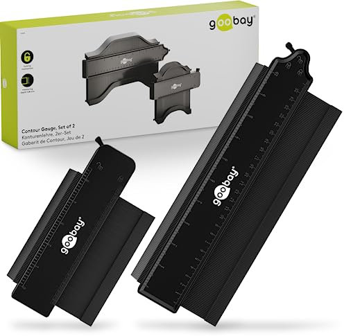 goobay 61668 Konturenlehre mit Feststeller Ideal für präzise Kontur/Formmessungen in der Fertigung/Werkstatt oder Hobbyanwendung/rostfreies 2er Set / 25cm und 13cm