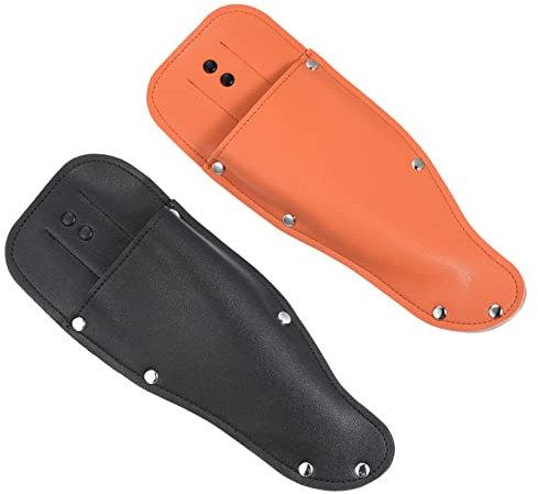 PATIKIL Funda Cuero Jardín Podadora, 2 Uds/1Set Bypass Podadoras Bolsa Protector Case Scabbard Funda para Jardinería Tijeras Podar, Negro Marrón