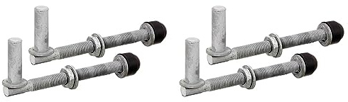 Alberts 410650 Kloben | ein Paar, zum Durchschrauben, verstellbar | feuerverzinkt | Dornmaß Ø13 mm | Länge 140 mm | Gewinde M12 (Packung mit 2)