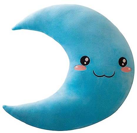 Fulenyi Cojín Decorativo en En Luna para Habitación Infantil - Almohada Cojín Peluche - Cara Bordada