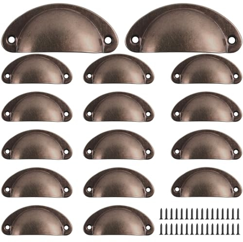 Yibaijia 16 Pcs Kitchen Cupboard Handles,Vintage Drawer Pull Handles