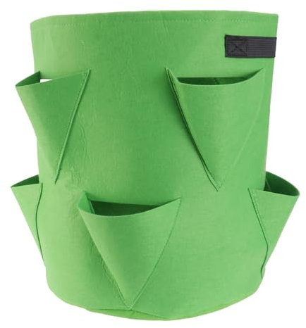 Milisten 1 Stück 10 Pflanztasche aus Filz Erdbeere kinderzimmer Taschen Erdbeere stofftasche zimmerpflanzen Anlage Pflanzenwachstumsbeutel Hechelbeutel aus Filz hängend