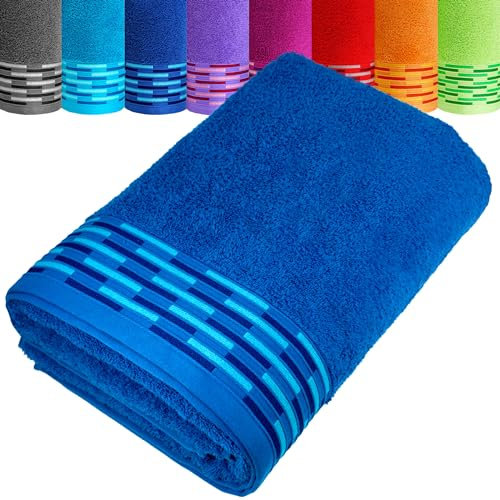 Lashuma Herren Saunahandtuch 100x200 cm, Lugano großes XXL Strandtuch Blau - Königsblau