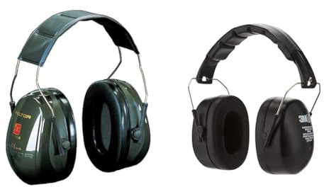 Peltor 3M Casque antibruiOptime™ II H520A-407-GQ - Vert - Serre tête & 3M Casque Antibruit Pliable 90563E, protection auditive confortable recommandée
