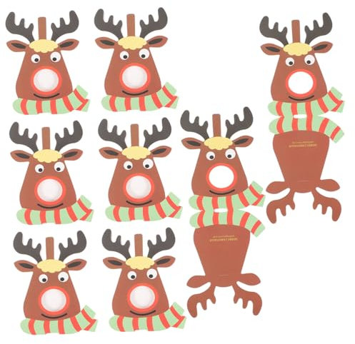 LIFKICH 75stücke Teiliges Lutscher-papierkarten Rentier-Design DIY Weihnachtsdekoration Für Kindergeburtstage Und Festliche Anlässe Grünes Rentier