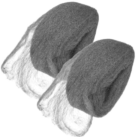 CANIGHT Paquete de 2 Rollos de Almohadillas de Lana de Acero de 0 Pulgadas para Limpiar Metales Y Madera Herramienta para Eliminar Óxido Y Pulir