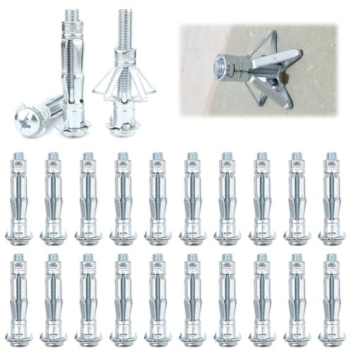 20 Pezzi Tasselli di Espansione, M8 × 52 mm Cartongesso Corpo cavo in Metallo, Tasselli per Cartongesso, Zincati Tasselli Metallici a Espansione, Fissaggio in Cartongesso, per Lastre e Pannelli