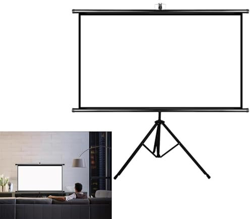 Hoiweqr Stativ-Leinwand 60 Zoll 72 Zoll, 4K HD 4:3/16:9 Heimkino Beamer Projektionsleinwand Stativ Leinwand, Einstellbare Bildschirmhöhe, für Indoor Outdoor Home Theater(4:3,72in)