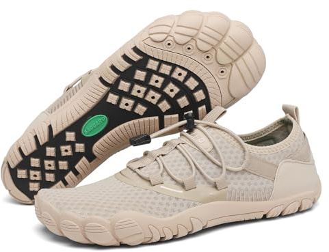 SAGUARO Scarpe da Scoglio Mare Donna Uomo Asciugatura Rapida Scarpette da Scoglio Antiscivolo Scarpe da Spiaggia per Acqua Immersione Nuoto Surf Vela Canottaggio Cachi Mandorla,Gr.37